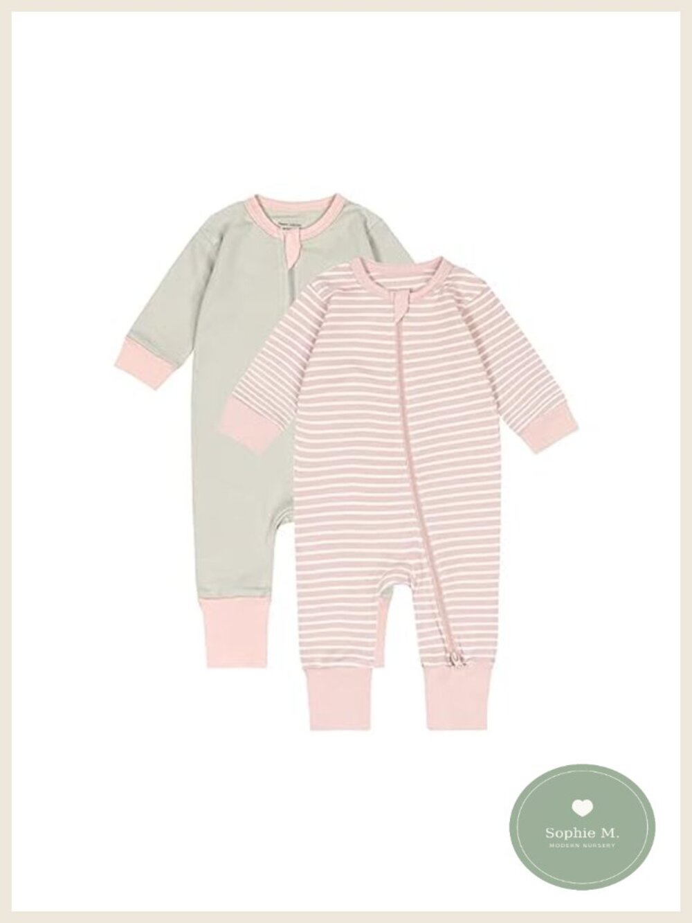 Toddler Baby 2-Pack Pajamas Cotton 2-Way Zipper Long Sleeve Romper Footies